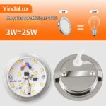 YindaLux LED Einbaustrahler 3er Set 230V – 3W 300LM 4000K IP44 Neutralweiss – Bild 3