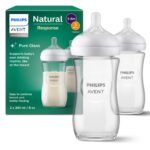 Philips AVENT Natural Response Glas-Babyflasche 2 x 240 ml – Stillfreundlich für 3–6 Monate