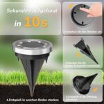 FLOWood Solar Bodenleuchten 6er Set – IP65 Wasserdicht, 8 LEDs, 8–10h Laufzeit – Bild 8