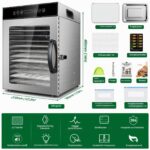 Kwasyo Dörrautomat 750W mit 12 Etagen – Profi-Lebensmitteltrockner mit digitaler Temperaturregelung – Bild 2