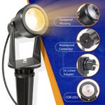 NIORSUN LED Gartenbeleuchtung 4er-Pack – Warmweiss 3000K IP67 Wasserdicht mit 17m Kabel – Bild 4