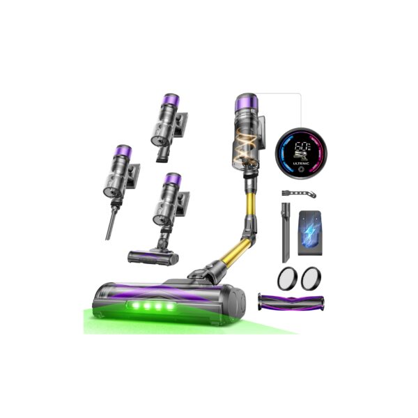 Ultenic Akku Staubsauger 55000Pa mit Zero-Tangle-Bürste – 60 Min Laufzeit für Tierhaare