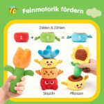 hahaland Montessori Stapelspielzeug mit Blumentöpfen – Sensorisches Motorikspielzeug ab 6 Monaten – Bild 5