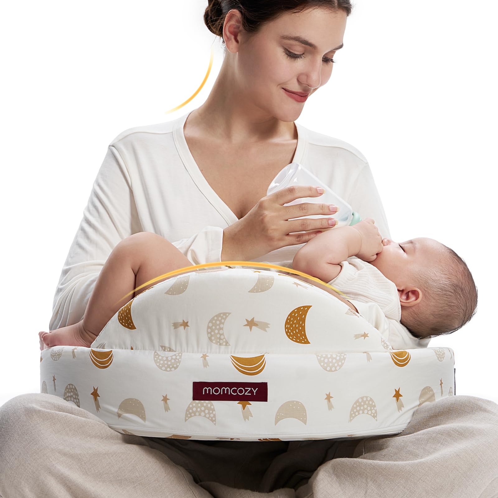 Momcozy Stillkissen mit Sicherheitsstütze – Memory-Schaum Übergrösse 57,4 cm für ergonomische Unterstützung