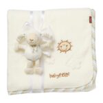 Fehn Kuscheldecke Schaf 100x75 cm – Flauschige Babydecke mit Kuscheltier