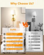 LuminexDesigns Akku-Wandleuchte Gold – Kabellos mit RGB & Fernbedienung für Innenräume – Bild 7
