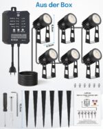 HIBOITEC LED Gartenbeleuchtung 6er Set mit Transformator – Dimmbar & Fotosensor für Aussen – Bild 8