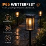 EMANDJA 4er Set Solarlampen für Garten – 8-12h Leuchtdauer, IP65 Wetterfest, Warmweiss – Bild 2