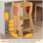 COSYLAND Lernturm mit R-Design & 3 Höhen – Höhenverstellbar bis 70 kg für Küche – Bild 3