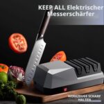 Fesatccoz Elektrischer Messerschärfer 3 Stufen – Profi-Schärfsystem mit Diamantscheiben – Bild 4