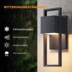 Aipsun 16W LED Aussenwandleuchte 2er Pack – IP65 Edelstahl Wandleuchte Anthrazit – Bild 5