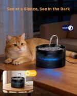 GIOTOHUN Katzenbrunnen 2L mit Aktivkohlefilter & LED – Ultra-leiser Trinkbrunnen für Katzen – Bild 3