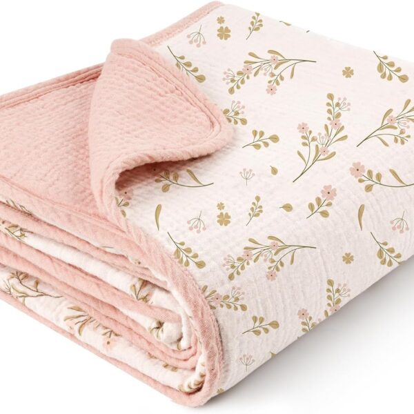 MiuK!ns Musselin Babydecke 120x120 cm – 100% Baumwolle, Atmungsaktiv & Kuschelig