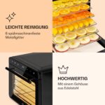 Klarstein Dörrautomat mit 6 Gittern & 24H Timer – Food Dehydrator 700W für Obst, Gemüse & Fleisch – Bild 6