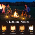 2er Set LED Vintage Laterne mit USB-C – Wiederaufladbar, dimmbar & wetterfest für Garten – Bild 2