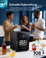EUHOMY Kugeleis-Maschine 108 Stück/Tag – Kristallklares Eis für Whiskey & Cocktails – Bild 2
