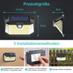 4er Set WELALO Solarleuchten mit Bewegungsmelder – 188 LED, 270° Weitwinkel, IP65 Wasserdicht – Bild 2
