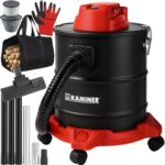 KAMINER Aschesauger 20 L, 1600 W – Hitzebeständiger Metalltank mit HEPA-Filter für Kamin & Ofen