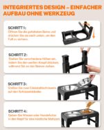 Toozey Hundenapf Höhenverstellbar mit 2x 1200 ml Edelstahl-Schüsseln – für Mittelgrosse & Grosse Hunde – Bild 5
