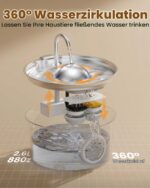Dctrod Katzenbrunnen Edelstahl 2.6L – Automatischer Trinkbrunnen mit Filtersystem für Katzen & Hunde – Bild 7