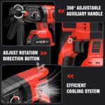 Avhrit 21V Akku-Bohrhammer mit 4 Funktionen – 2x 4.0Ah Akkus für Heimgebrauch & Baustelle – Bild 7