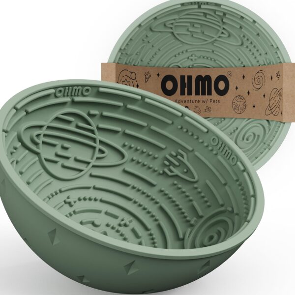 OHMO Leckmatte Hund & Katze Salbeigrün – 2-in-1 Slow Feeder & Schlecknapf aus Lebensmittelsilikon