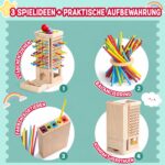 Akokie Montessori Holzspielzeug ab 3 Jahren – 40 Stäbe mit 3 Spielmöglichkeiten – Bild 6