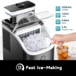 EUHOMY Eiswürfelmaschine 15 kg – 16 Eiswürfel in 13 Min für Zuhause & Büro – Bild 2