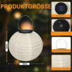 2er Set 30cm Solar Lampions Warmweiss – Wasserdichte Hängeleuchten für Garten & Terrasse – Bild 2