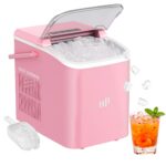 Upstreman Eiswürfelmaschine BI12-Rosa – 12 kg/Tag, 2 Eisgrößen, Selbstreinigend & Tragbar