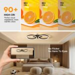 Liyabber LED Deckenleuchte 42W Dimmbar – 2-Ring Design mit App & Fernbedienung – Bild 7