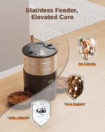 GROOKPET Futterautomat mit 2 Edelstahl-Näpfen & Timer – 5L für Katzen & Hunde – Bild 3