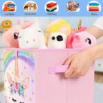 WERNNSAI Aufbewahrungsbox 4er Pack Einhorn 28cm – Faltbare Stoffboxen für Kinderzimmer – Bild 5