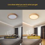 Schindora Holz LED Deckenleuchte Ø30 cm, 21 W, 3000 K warmweiss – Energiesparend für Wohnzimmer & Küche – Bild 3