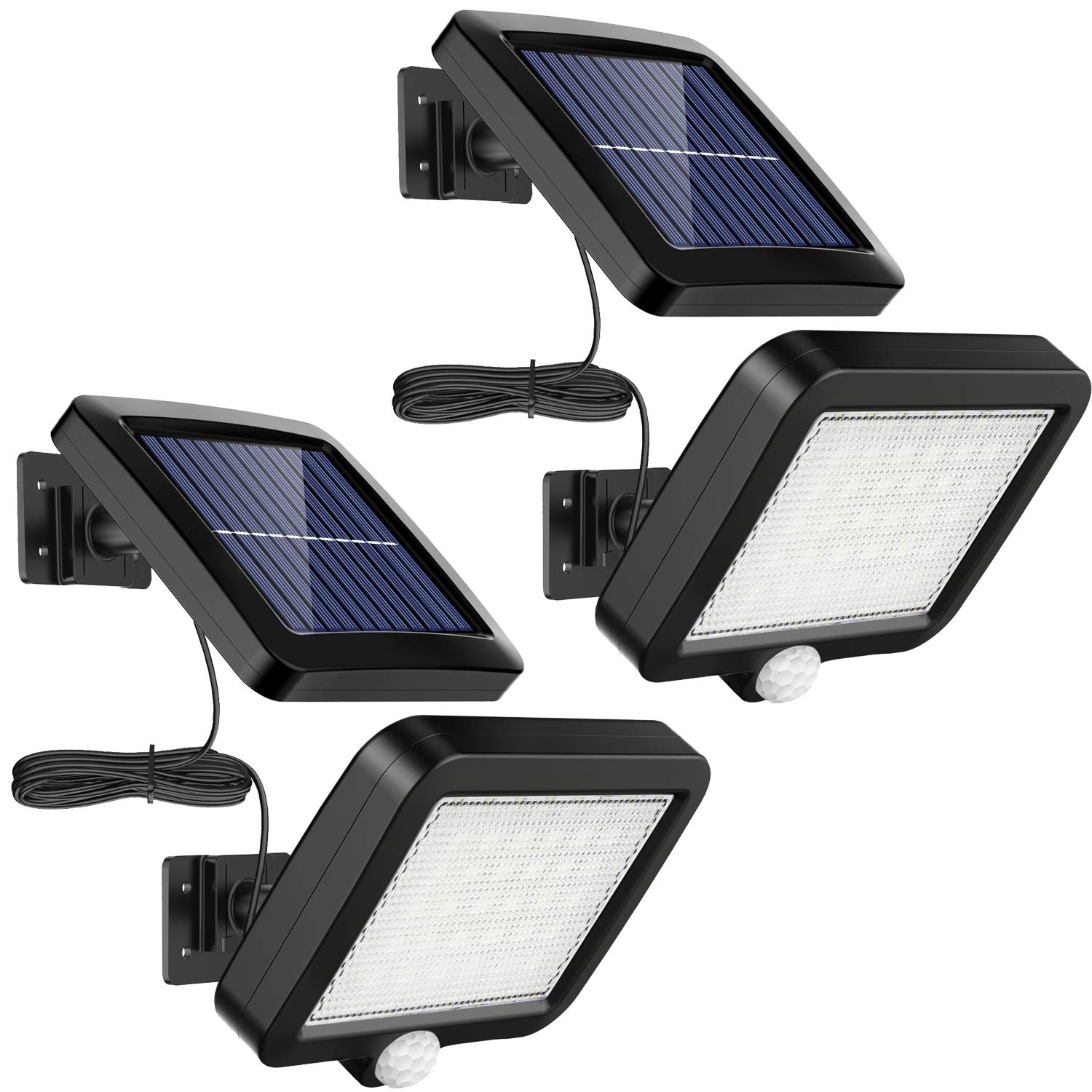 MPJ 2er Set Solar-Wandleuchte mit 56 LED & Bewegungsmelder – IP65 Gartenbeleuchtung