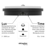 Oktaplex Plato Außenleuchte mit Bewegungsmelder 3000K – IP65 LED Wandlampe anthrazit – Bild 3