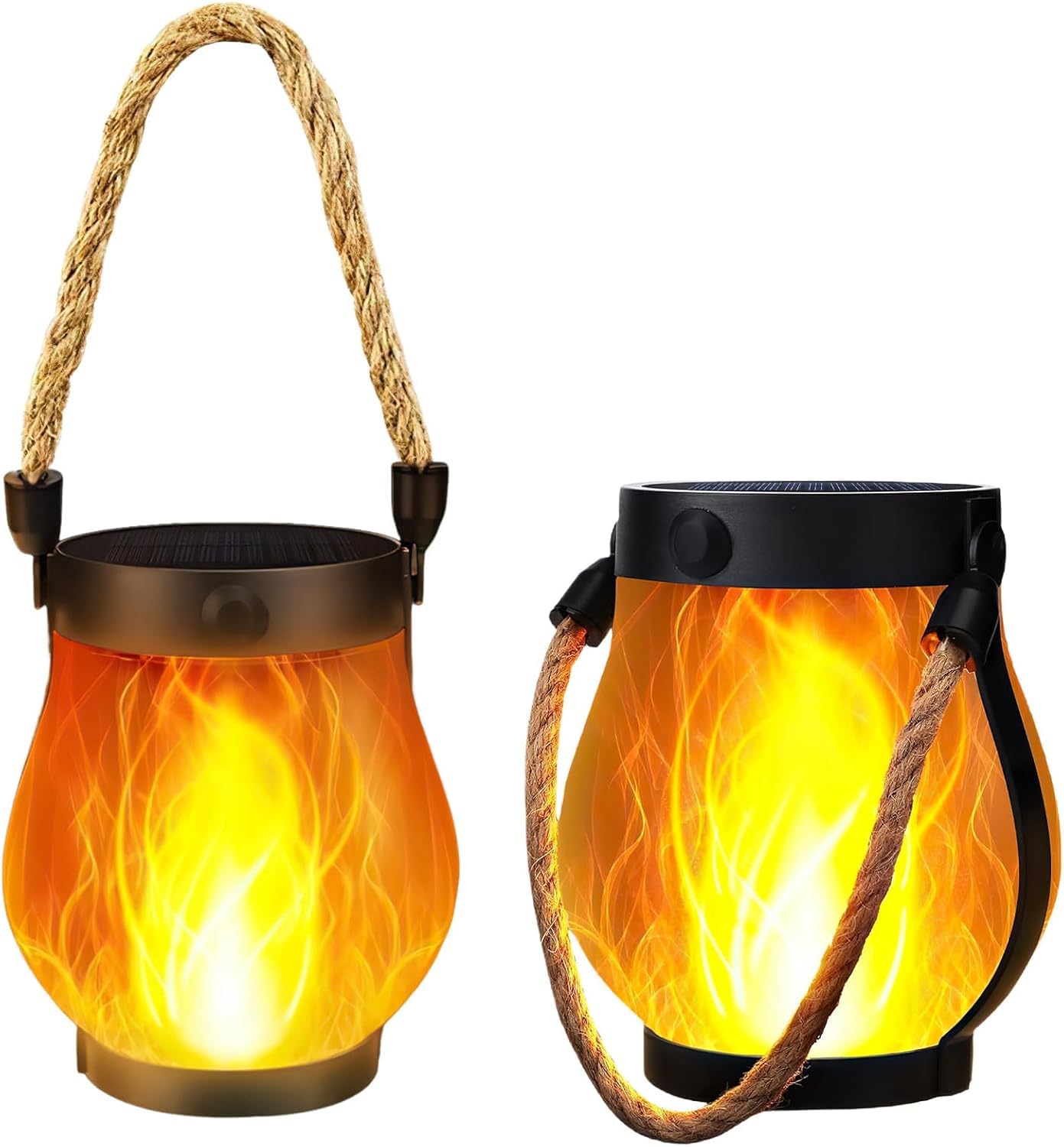 SONNENKERZE® Solar Laterne 2er Set – Flammeneffekt LED Solarlampe für Garten & Balkon