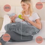JOVELL Stillkissen 65x60cm – Ergonomisches Multifunktionskissen mit Tragegriff & Samtbezug – Bild 4