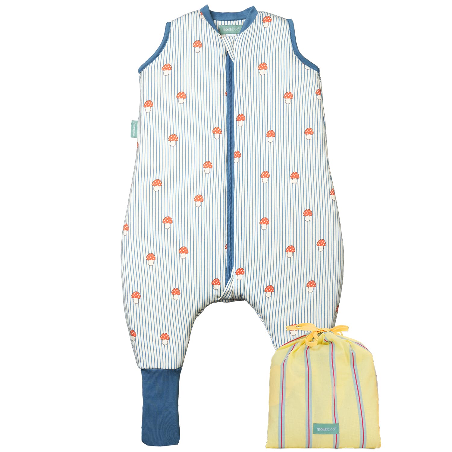 molis & co Baby-Schlafsack mit Füssen 80 cm – TOG 1 Baumwolle für Frühling & Herbst