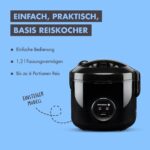 Reishunger Reiskocher 1,2L mit Keramikbeschichtung & Dampfgarer – Grau – Bild 3