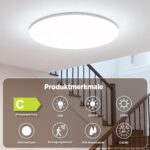 BestLuz LED Deckenleuchte Ø29cm mit Mikrowellen-Bewegungsmelder – 3600lm IP54 – Bild 2
