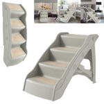 YRHome Hundetreppe klappbar 4 Stufen 50cm – rutschfeste Tiertreppe bis 75kg für Hunde & Katzen