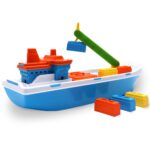 Toyland® 41cm Frachtschiff mit Kran & 6 Containern – Schwimmendes Wasserspielzeug für Kinder ab 3 – Bild 5