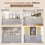 HollyHOME Ausziehbares Treppenschutzgitter 300cm – Sicherheitsgitter für Babys & Haustiere – Bild 3