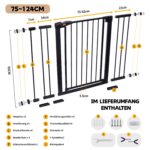 LAOYE Treppenschutzgitter 92 cm Höhe, 75-124 cm Breite – Sicheres Türgitter ohne Bohren – Bild 3