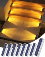DetarZinLED Solar Bodenleuchten 8er Set IP68 – Warmweisse LED Treppen- & Gartenbeleuchtung