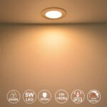 HiBay 6er Set LED Einbaustrahler 5W – Flache Deckenspots 230V Warmweiß Nickel – Bild 6