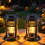 SCNNC Solar-Hängelaternen 2er Set – IP65 Wasserdicht mit LED Warmweiss für Garten & Terrasse