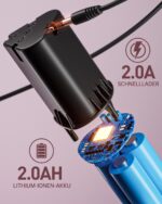 FAHEFANA 12V Akkuschrauber Pink – Bohrschrauber-Set mit 15 Zubehör & Tasche – Bild 6