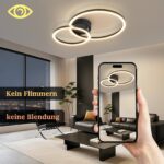 Homefire LED Deckenlampe 40cm 23W – 3000K Warmweiss mit drehbarem 2-Ring Design – Bild 9